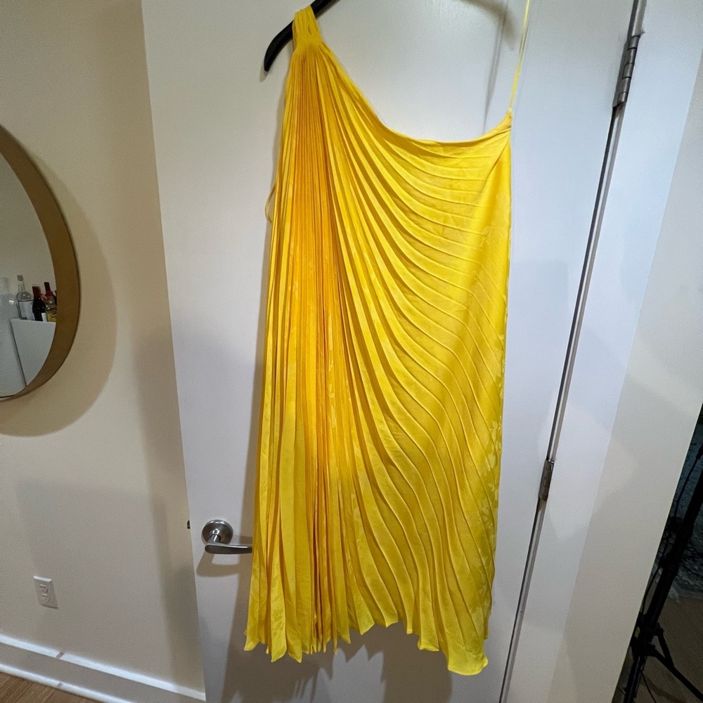 Yellow one Shoulder Swing Dress-Never Worn